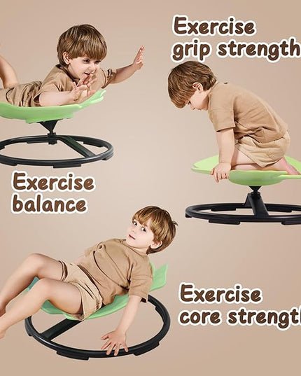 Kids Swivel Chair, Sensory Toy Chair for Kids, Spinning Chair Wobble Chair Kids Balance Toys & Games Balance Physical Therapy Equipment, Autism Adhd Chairs Indoor Outdoor Play Equipment Green - LeafyLoom