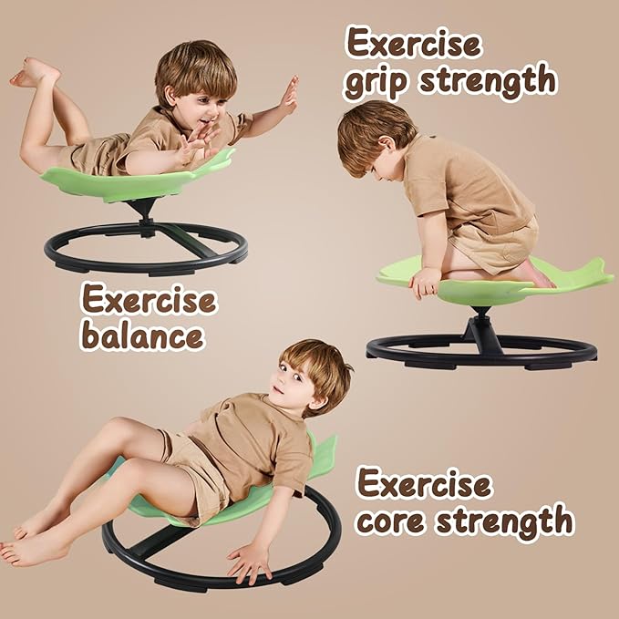 Kids Swivel Chair, Sensory Toy Chair for Kids, Spinning Chair Wobble Chair Kids Balance Toys & Games Balance Physical Therapy Equipment, Autism Adhd Chairs Indoor Outdoor Play Equipment Green - LeafyLoom