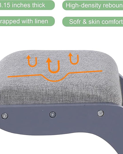 Ergonomic Kneeling Chair for Upright Posture - Rocking Chair Knee Stool for Home, Office & Meditation - Wood & Linen Cushion - Relieving Back and Neck Pain & Improving Posture (Grey) - LeafyLoom
