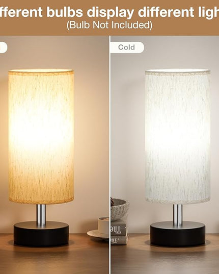 Small Table Lamp for Bedroom - Bedside Lamps for Night Stands, Minimalist Nightstand Light Lamp, Desk Lamps for Reading Room, Kids Room, Living Room, Office, Dorm - LeafyLoom