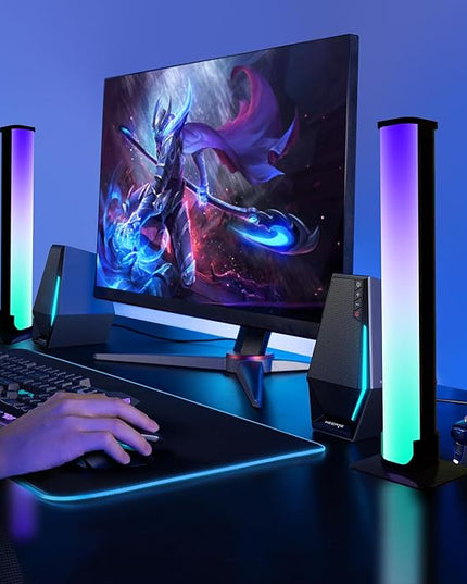RGB Light Bar Gaming Lights RGB Backlights with Scene Modes and Music Modes for Gaming Pictures PC TV LED Lights for Gaming Desk Lights Bedroom Ambient Lighting - LeafyLoom