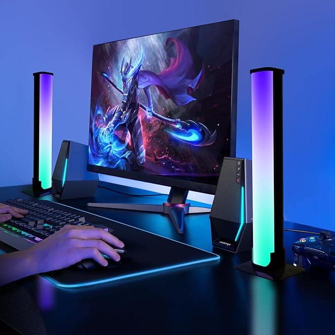 RGB Light Bar Gaming Lights RGB Backlights with Scene Modes and Music Modes for Gaming Pictures PC TV LED Lights for Gaming Desk Lights Bedroom Ambient Lighting - LeafyLoom