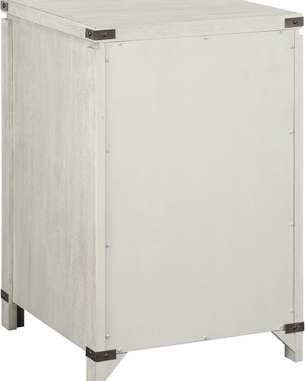 OSP Home Furnishings Designs Baton Rouge 2 Drawer File Cabinet with Rustic Design and Metal Accents, Champagne Oak - LeafyLoom