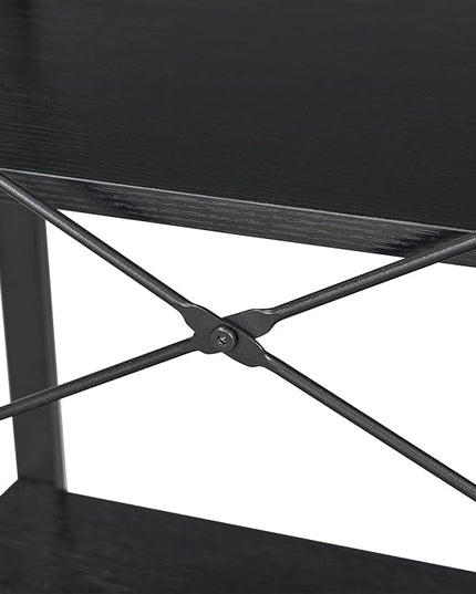 BEWISHOME 3 Tier Bookshelf, Modern Small Book Shelf for Small Spaces, Black Wooden Shelves for Bedroom Living Room and Home Office, 13.78" D x 24.12" W x 37.09" H, JCJ42B - LeafyLoom