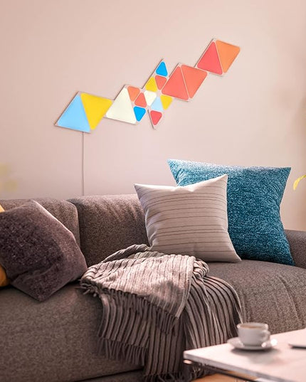 Nanoleaf Shapes Triangles and Mini Triangles WiFi and Thread Smart RGBW LED Dimmable Gaming and Home Decor Wall Lights Smarter Kit (17 Pack) NANOLEAF