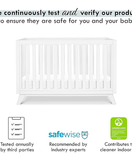 DaVinci Otto 3-in-1 Convertible Crib in White, Greenguard Gold Certified - LeafyLoom