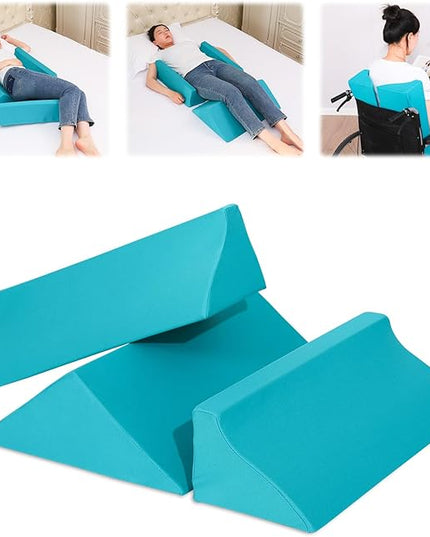 3-in-1 Side Wedge Pillow,Wedge Pillow for Back Pain Relief,Foam Wedges for Positioning in Bed,Positioning Wedges for Bed Sores,Wedge Pillows for Seniors,Caregivers,Side Sleepers,After Surgery - LeafyLoom