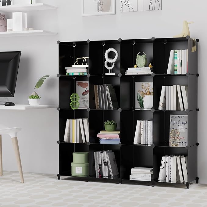 HOMIDEC Cube Storage Organizer 16-Cube Storage Shelf, Closet Organizer for Clothes, Closet Organizers and Storage,DIY Modular Bookshelf Storage Cubes for Bedroom, Living Room,Office - LeafyLoom