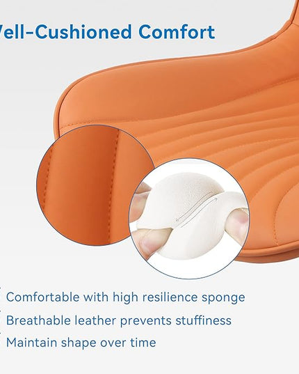 YOUNIKE Office Chair, Armless Desk Chair with Wheels, Home Office Computer Task Chairs, Modern Faux Leather Upholstered Vanity Chair, Adjustable Swivel Office Chairs with Back, Burnt Orange - LeafyLoom