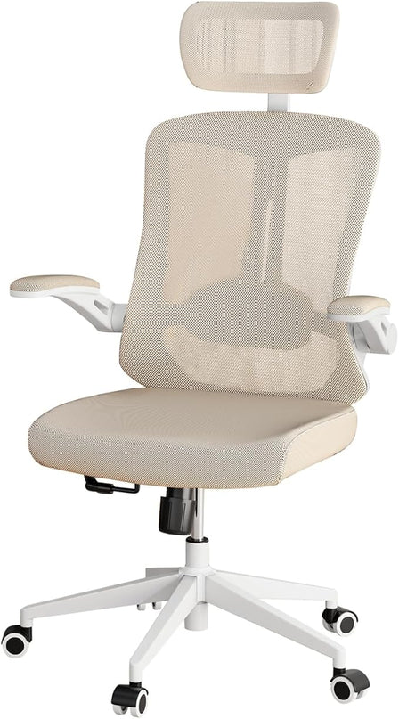 Ergonomic Office Chair - Comfy Desk Chairs with Wheels and Arms, 500LB Heavy Duty Mesh Computer Chairs with Comfortable Head Lumbar Back Support for Office, Bedroom, Study and College Dorm - LeafyLoom