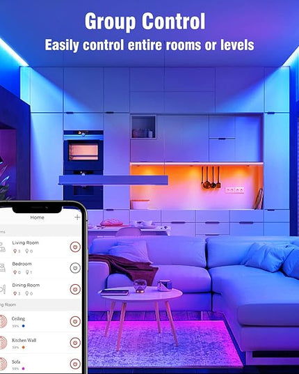 Sengled Smart Zigbee Multicolor Light Strip, 2M (6.56ft) Base Kit, Hub Required, Also Works with Alexa & Google Assistant, RGBW, Extendable, High Brightness, 1400Lumens (E1G-G8E) Sengled