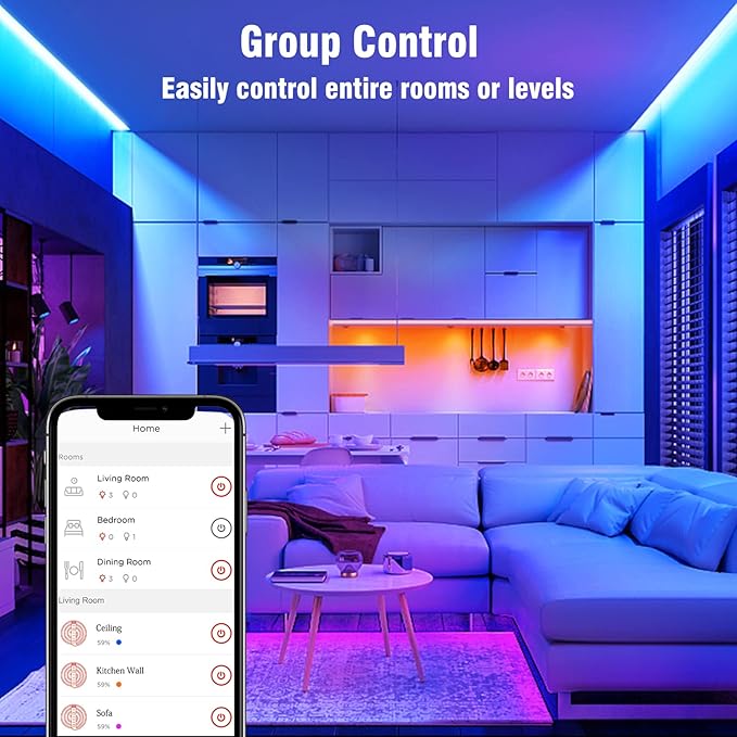 Sengled Smart Zigbee Multicolor Light Strip, 2M (6.56ft) Base Kit, Hub Required, Also Works with Alexa & Google Assistant, RGBW, Extendable, High Brightness, 1400Lumens (E1G-G8E) Sengled