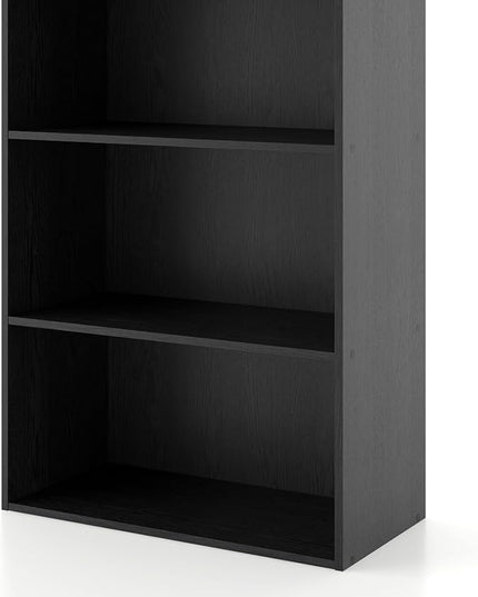 Apexa 3-Tier Cube Storage Organizer Shelves, Stackable Wood Bookcase Fits Cubby Bins for Organization, Dorm Teen Room Decor & Home Office, Black - LeafyLoom
