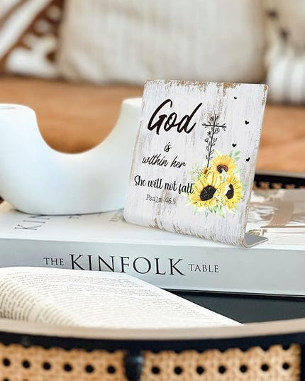 Religious gifts for Women Friends Prayer Room Decor for Office Desk Scripture Inspirational Home Decor Gifts for Her, Mom,Sister, Friends, Coworker Birthday Gifts for Women Catholic XUV02 - LeafyLoom
