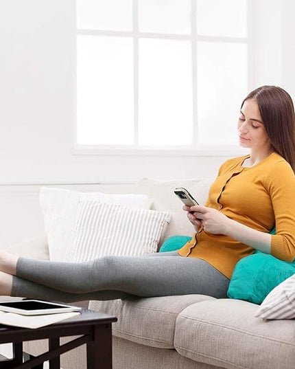 Clara Clark Reading Pillow, Standard Back Pillow for Sitting Up in Bed, Memory Foam Back Support Pillow, Reading Pillows for Sitting in Bed, Teal Sit Up Pillow for Bed Chair Arm Pillow with Pockets - LeafyLoom