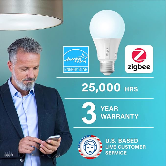 Sengled Zigbee Smart Light Bulbs, Smart Hub Required, Works with SmartThings and Echo with built-in Hub, Voice Control with Alexa and Google Home, Daylight 60W Equivalent A19 Alexa Light Bulb, 10 Pack Sengled