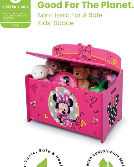 Delta Children Deluxe Toy Box, Disney Minnie Mouse - LeafyLoom