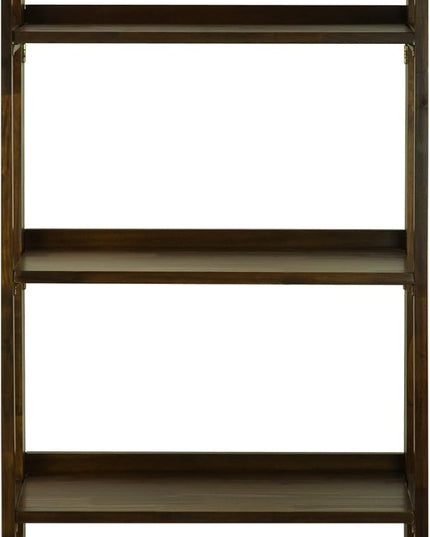 Casual Home Stratford 5-Shelf Folding Bookcase-Warm Brown - LeafyLoom