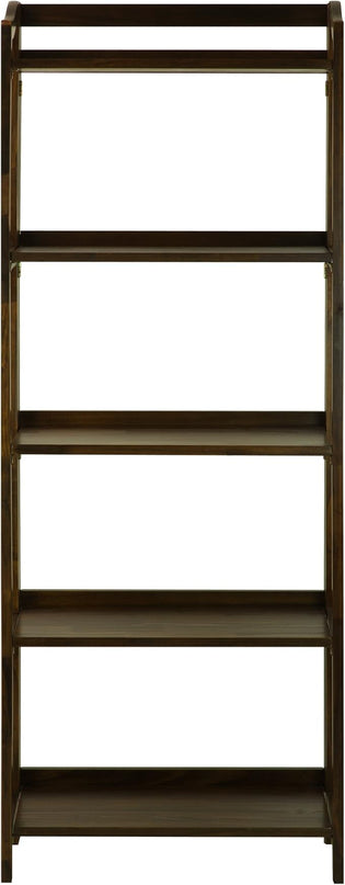 Casual Home Stratford 5-Shelf Folding Bookcase-Warm Brown - LeafyLoom