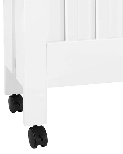 Babyletto Maki Full-Size 2-in-1 Portable Folding Crib with Toddler Bed Conversion Kit in White, Greenguard Gold Certified - LeafyLoom
