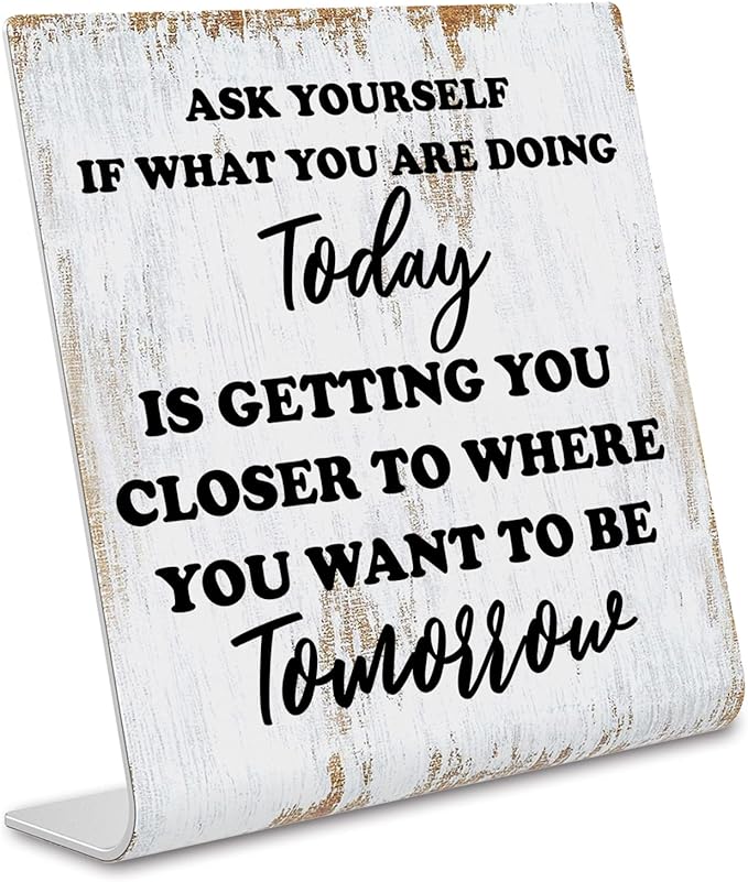 Inspirational Quotes Desk Decor Gifts for Women, Motivational Desk Decor for Office, Decoration On Shelf Desk for Living Room Home Office Gift for Friends Coworker Teacher Nurse Worker dksg5 - LeafyLoom