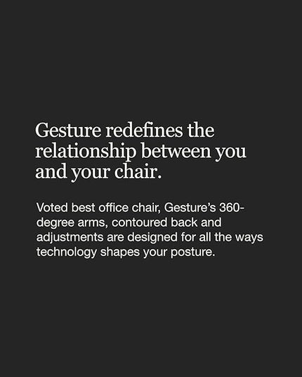 Steelcase Gesture Office Chair - Ergonomic Work Chair with Wheels for Carpet - Comfortable Office Chair - Intuitive-to-Adjust Chairs for Desk - 360-Degree Arms - Licorice Fabric, Dark Frame - LeafyLoom
