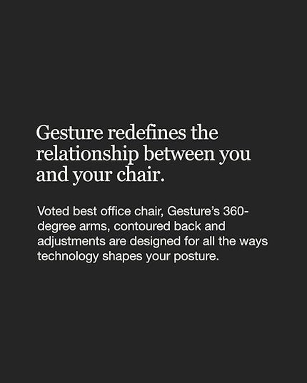 Steelcase Gesture Office Chair - Ergonomic Work Chair with Wheels for Hard Flooring - Comfortable Office Chair - Intuitive-to-Adjust Chairs for Desk - 360-Degree Arms - Licorice Fabric, Dark Frame - LeafyLoom