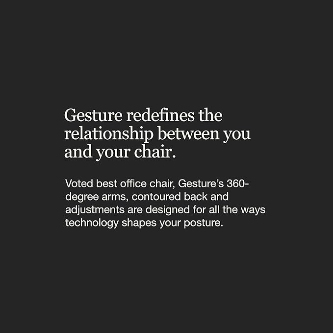 Steelcase Gesture Office Chair - Ergonomic Work Chair with Wheels for Hard Flooring - Comfortable Office Chair - Intuitive-to-Adjust Chairs for Desk - 360-Degree Arms - Licorice Fabric, Dark Frame - LeafyLoom