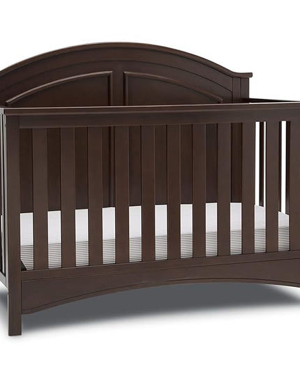 Delta Children Perry 6-in-1 Convertible Crib - Greenguard Gold Certified, Walnut Espresso - LeafyLoom