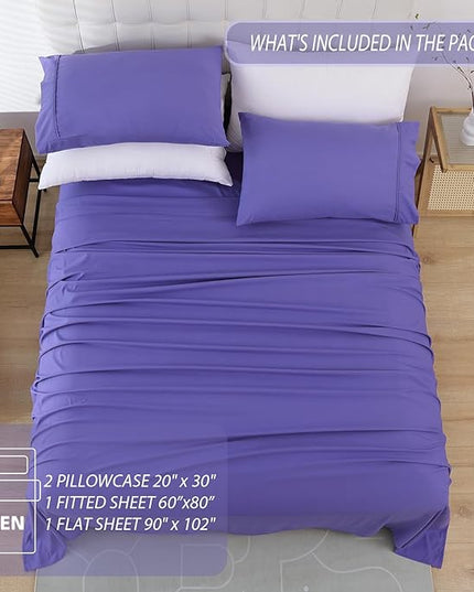 Whitney Home Textile Queen Sheet Set - 4 Piece Soft Breathable Bed Sheets for Queen Size Bed, Deep Pocket Lxuury Brushed Sheets, Hotel Bedding Sheets and Pillowcases, Wrinkle Free Oeko-Tex Sheets - LeafyLoom