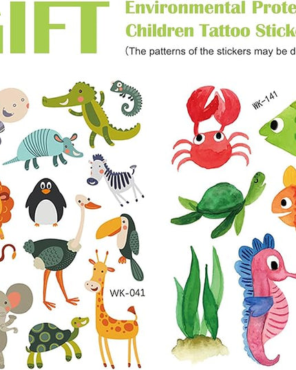 Georgie Porgy Children Projector Toys Educational Science Set Wall Ceiling Tent Torch Flashlight for Kids Gifts for Boys Girls with 2pcs Tattoo Stickers (Wild Animal + Sea World) - LeafyLoom