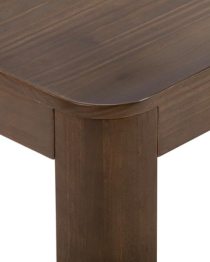 Plank+Beam Modern Rounded Coffee Table, 48 Inch, Solid Wood Contemporary Center Table for Living Room, Rectangle Tea Table, Walnut - LeafyLoom
