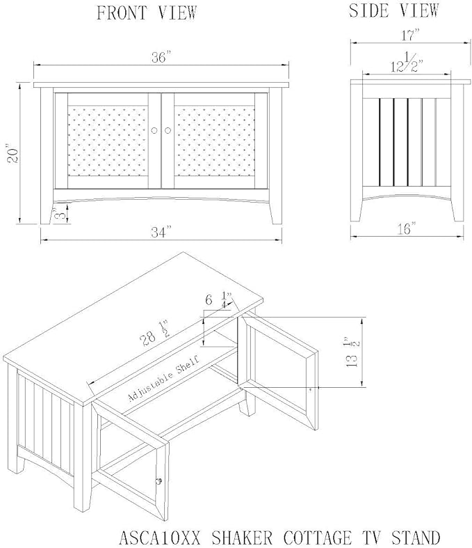 Alaterre Furniture Shaker Cottage TV Stand, Espresso - LeafyLoom