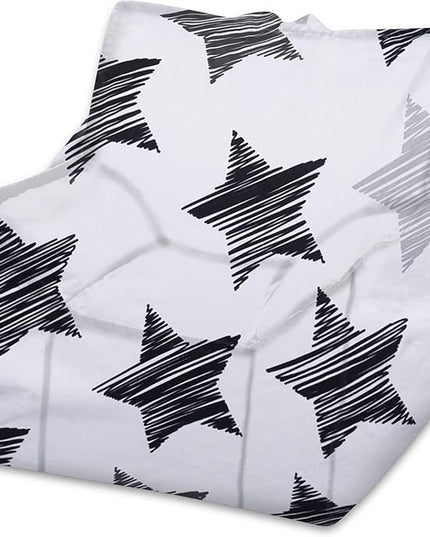 Posh Creations Structured Comfy Bean Bag Chair for Gaming, Reading, and Watching TV, Newport Chair, Canvas - Sketchy Stars - LeafyLoom