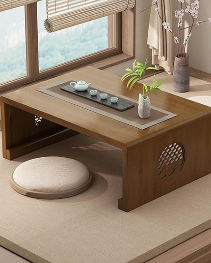 Japanese Table Folding Coffee Table Foldable Floor Table Low Table for Living Room,Dining Room,Tea,Tatami,Home Decoration (47.24 * 19.68 * 12.2 INCH) - LeafyLoom