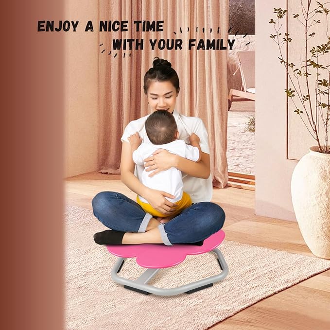 Petal Kids Swivel Chair, Seat and Spinning Chair, Body Coordination Training Chair, Rose Red Non Slip Sensory Toys 360° Spinning Chair for Autistic Kids Aged 3+, Improving Toddler's Physical Fitness - LeafyLoom