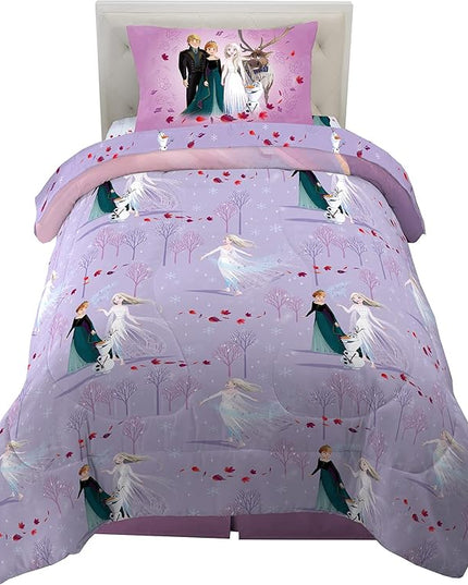 Disney Frozen 2 Kids Bedding Super Soft Comforter And Sheet Set, 4 Piece Twin Size, "Official" Disney Product By Franco - LeafyLoom