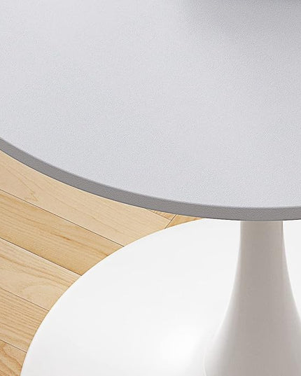 NicBex 32Inch Round Dining Table,Minimalist Kitchen Table with MDF Tabletop and Metal Base for 2 to 4,Leisure Coffee Table for Kitchen,Small Space,Apartment,Living Room,Space-Saving,Antique White - LeafyLoom