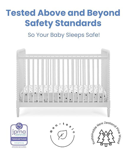 Delta Children Saint 4-in-1 Convertible Crib - Greenguard Gold Certified, Bianca White - LeafyLoom
