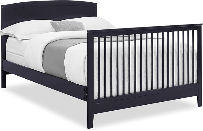 Delta Children Campbell 6-in-1 Convertible Crib - Greenguard Gold Certified, Midnight Grey - LeafyLoom