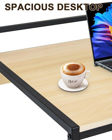 42 inches Computer Desk, Home Office Desks, Small Desk for Bedroom, Modern Simple Style Laptop Table, Study Student Writing Desk, Nature - LeafyLoom