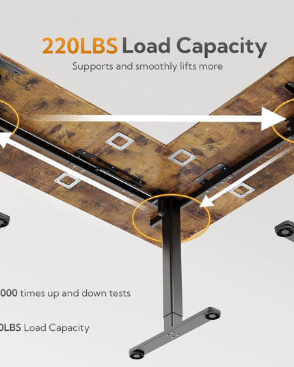 Claiks L Shaped Standing Desk Adjustable Height, Dual Motor Electric Corner Standing Desk, 63x55 inch Sit Stand up Desk with Splice Board, White LeafyLoom