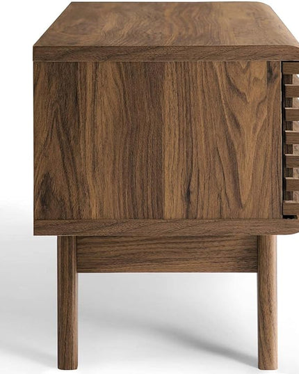 Modway Render 46" Mid-Century Modern Low Profile Media Console TV Stand, 46 Inch, Walnut - LeafyLoom