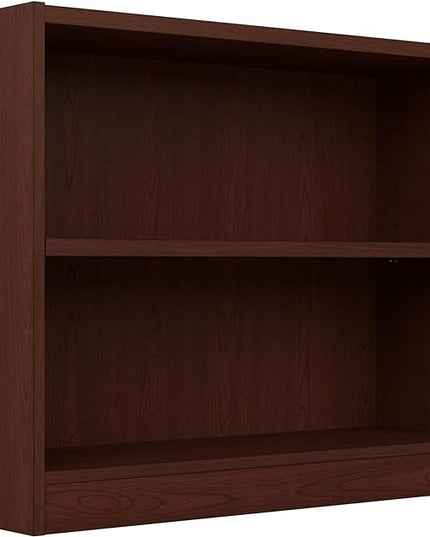 Bush Furniture Universal Small 2 Shelf Bookcase in Vogue Cherry, Low Bookshelf for Home Office or Living Room - LeafyLoom