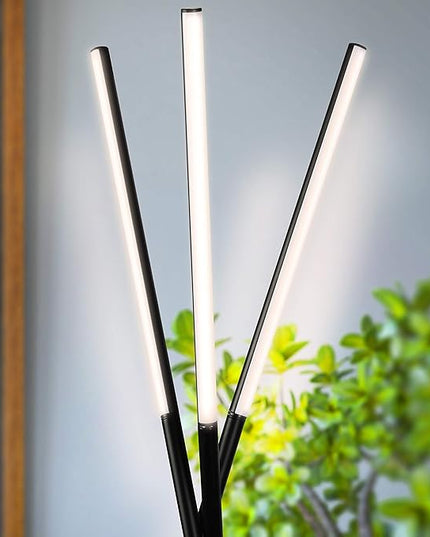 Brightech Stix Floor Lamp, Tall Tree Lamp for Offices, LED Tripod Lamp for Living Rooms, Great Living Room Décor, Dimmable Standing Lamp with 3 Lights for Bedroom Reading - Black - LeafyLoom
