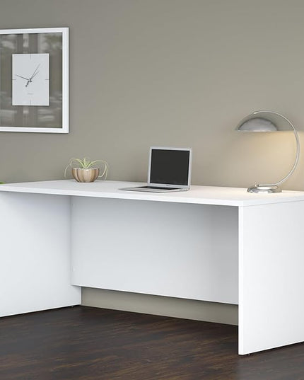 Bush Business Furniture Studio C 72W x 30D Office Desk in White - LeafyLoom
