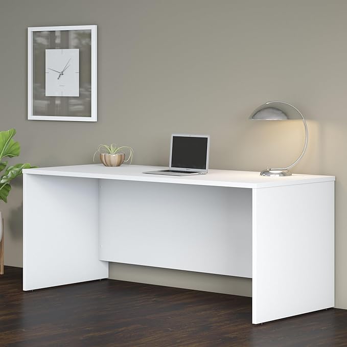 Bush Business Furniture Studio C 72W x 30D Office Desk in White - LeafyLoom