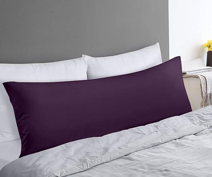 Utopia Bedding Full Body Pillow for Adults (Purple, 20 x 54 Inch), Long Pillow for Sleeping, Large Pillow Insert for Side Sleepers - LeafyLoom
