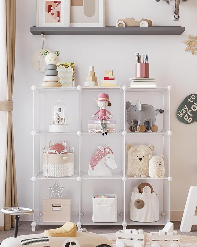 FUNLAX Cube Storage, 6 Storage Cubes Closet Organizers and Storage Portable Cube Storage Organizer Plastic Bookshelf Bookcase for Study Room, Bedroom, Office, White - LeafyLoom