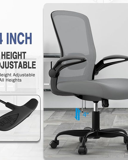 Office Chair, Ergonomic Desk Chair with Adjustable Lumbar Support, High Back Mesh Computer Chair with Flip-up Armrests-BIFMA Passed Task Chairs, Executive Chair for Home Office - LeafyLoom